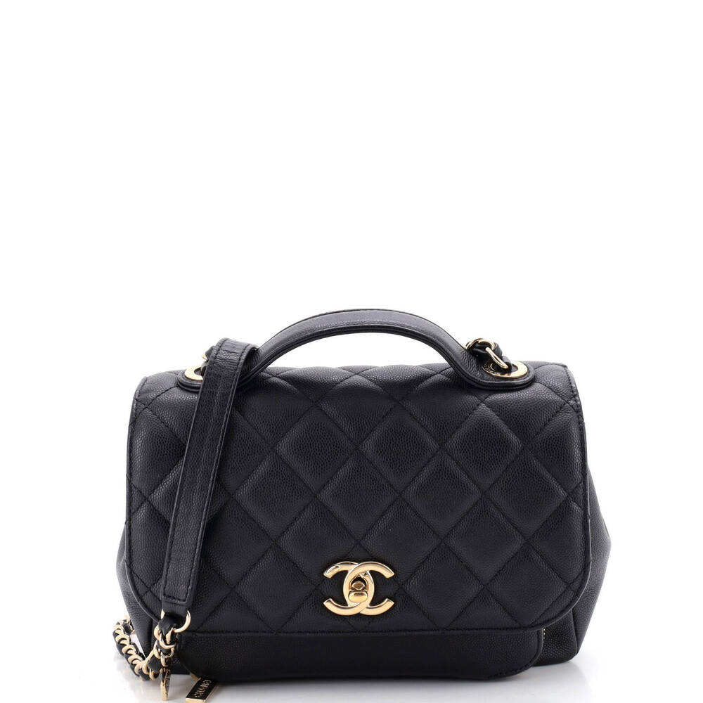 Chanel Small Business Affinity Flap Bag Quilted Caviar